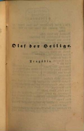 Adam Oehlenschlägers dramatische Dichtungen, 4. Olaf der Heilige. Die Wäringer in Konstantinopel