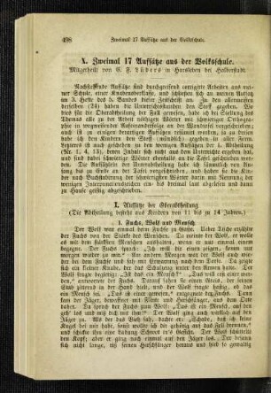 Zweimal 17 Aufsätze aus der Volksschule