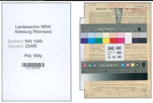 Entnazifizierung Willy Piel , geb. 06.05.1912 (Musiker)