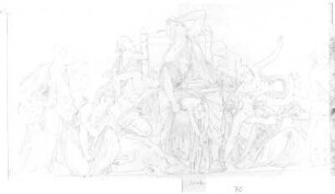 Niobe : Rietschel, Ernst. Niobe. Bleistift auf Transparentpapier; 29,2 x 54,1 cm. Privatbesitz (Nachlass des Künstlers). WVZ 272