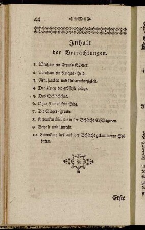 Inhalt der Betrachtungen