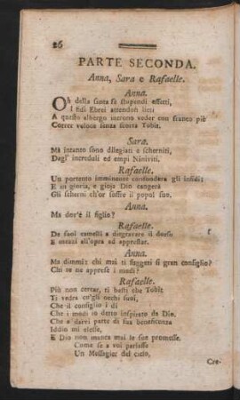 Parte Seconda = Zweyter Theil