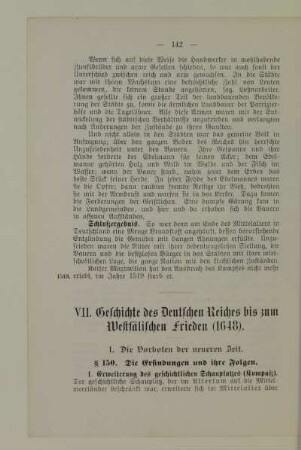 VII. Geschichte des Deutschen Reiches bis zum Westfälischen Frieden (1648)