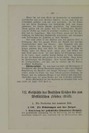 VII. Geschichte des Deutschen Reiches bis zum Westfälischen Frieden (1648)