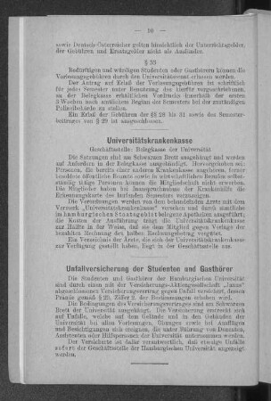 Unfallversicherung der Studenten und Gasthörer
