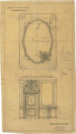Littmann, Max; München, Linprunstr. 57; Haus Littmann - Empfangszimmer (Wandabwicklung, Deckenabwicklung, Details)
