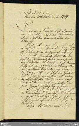Relation von der Michael-Meße 1749.