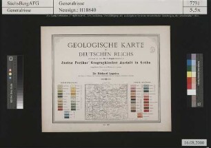 Geologische Karte des Deutschen Reiches in 27 Blättern; Übersichtsblatt
