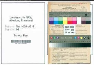Entnazifizierung Paul Scholz , geb. 11.04.1915 (Justizinspektor)
