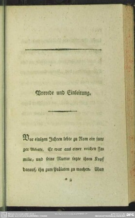 Vorrede und Einleitung