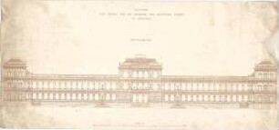 Neureuther, Gottfried von; München; Akademie der bildenden Künste - Südfassade (Aufriss)
