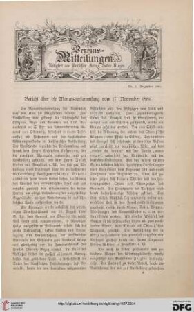 Vereinsmitteilungen Nr. 3 (Dezember 1886)