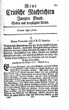 Sieben und dreyßigstes Stück.