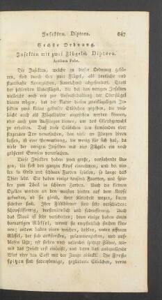 Sechste Ordnung. Insekten mit zwei Fluegeln. Diptera.