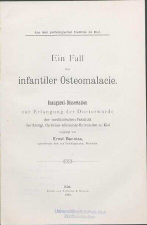 Ein Fall von infantiler Osteomalacie
