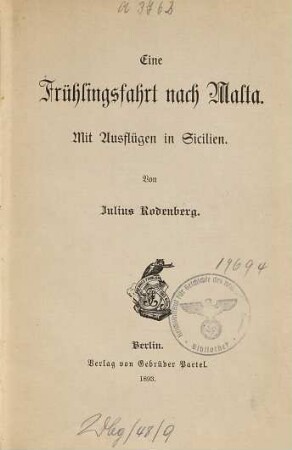 Eine Frühlingsfahrt nach Malta : Mit Ausflügen in Sicilien
