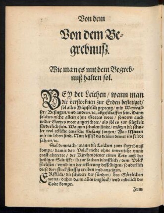 Von dem Begrebnuß.
