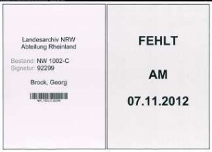 Entnazifizierung Georg Brock, geb. 24.07.1897 (Mechaniker)