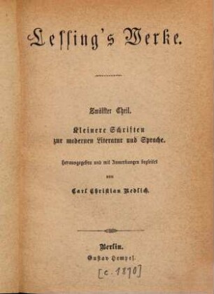 Lessing's Werke. 12