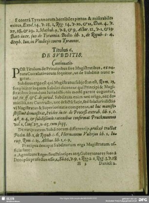 Titulus 6. De Subditis