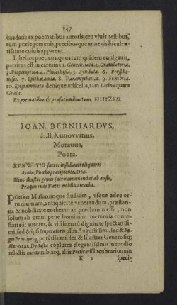 Ioannes Bernardus, L.B. Kunowitius