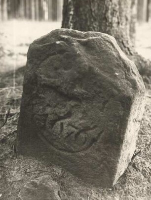 Freiberger Grenzstein mit Fuchs- und Hundekopf
