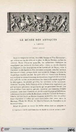 3. Pér. 7.1892: Le Musée des antiques à Vienne, 1