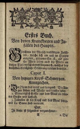 Erstes Buch. Von den Kranckheiten und Zufällen des Haupts.