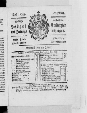4tes Stück., Ausgabe vom 22. Januar 1794