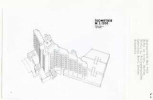 Hotel am Botanischen Garten, Berlin-Lichterfelde (Diplomarbeit bei Willy Kreuer): Isometrie 1:200
