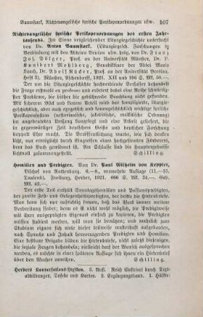 107 [Rezension] Keppler, Paul Wilhelm von, Homilien und Predigten