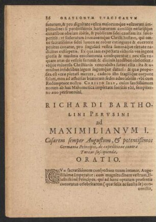 Richardi Bartholini Perusini ad Maximilianum I.