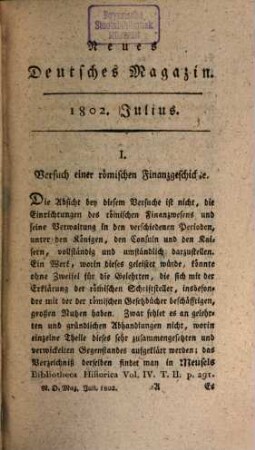 Neues deutsches Magazin. 4, 4. 1802