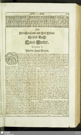 Des Adelichen Land- und Feld-Lebens. Drittes Buch, Haus-Mutter : Adelichen Land- und Feld-Lebens. Drittes Buch, Haus-Mutter
