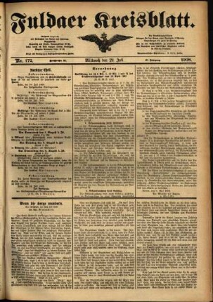 Ausgabe vom Mittwoch, den 29. Juli 1908.