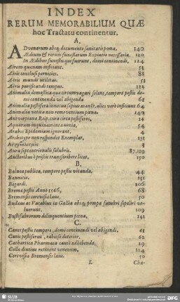 Index Rerum Memorabilium Quae hoc Tractatu continentur