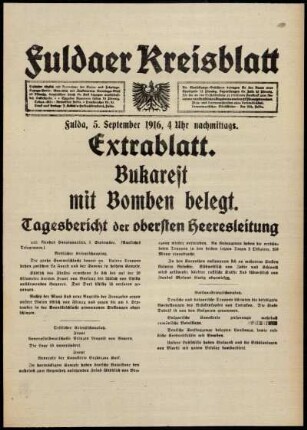 Ausgabe vom Dienstag, den 05. September 1916.