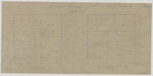 Thiersch, August ; München; Landwirtschaftsausstellung, Oberbayerisches Wohnhaus - Grundriss EG, Grundriss OG