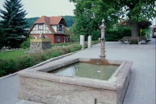 Brunnen am Dorfplatz mit Jahreszahl 1852