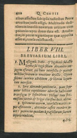 Liber VIII. Breviarium Libri.