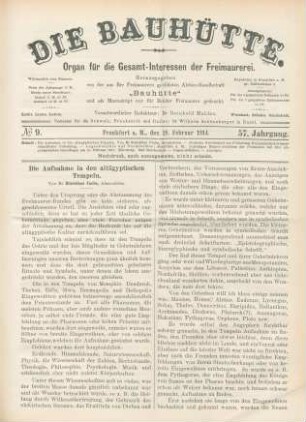No. 9. Frankfurt a. M., den 28. Februar 1914. 57. Jahrgang.
