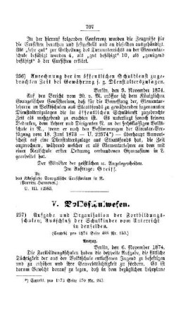 Anrechnung der im öffentlichen Schuldienst zugebrachten Zeit bei Gewährung s.g. Dienstalterszulagen : [IV. Seminarien, Bildung der Lehrer und deren persönliche Verhältnisse]