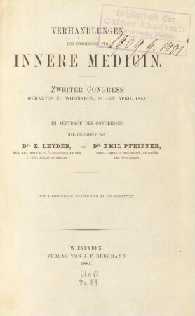 2: Wiesbaden, 18. - 23. April 1883