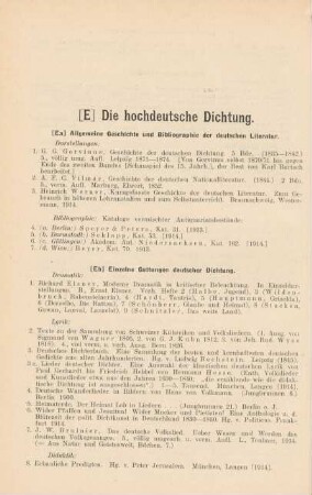 [E] Die hochdeutsche Dichtung