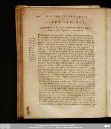 Caput Decimum. Quo nominalis & realis descriptio Quarti Fluvii Prath, seu Euphratis, continetur.