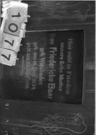 Grabstein 1077 [Hahn S. 37 Grab-Nr. 1435]: Grabstein 1077 (Detailaufnahme) [Hahn S. 37 Grab-Nr. 1435]