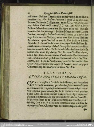 Terminus V. Quarta Monarchia Romanorum