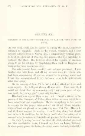 Chapter XVI. Sickness in the rains - withdrawal to Bangkok - the Utaradit route