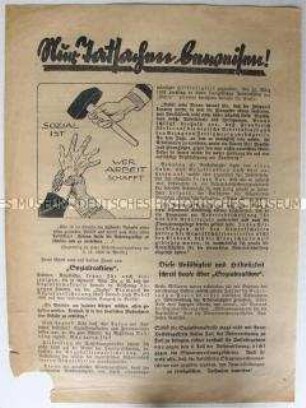 Illustriertes Flugblatt der Deutschnationalen Volkspartei zur Reichstagswahl am 6. November 1932