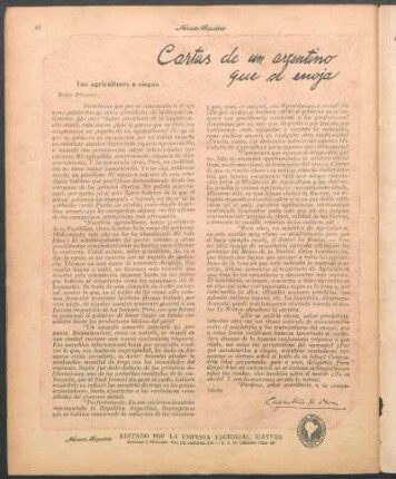 Cartas de un argentino que se enoja : Los agricultores a ciegas...